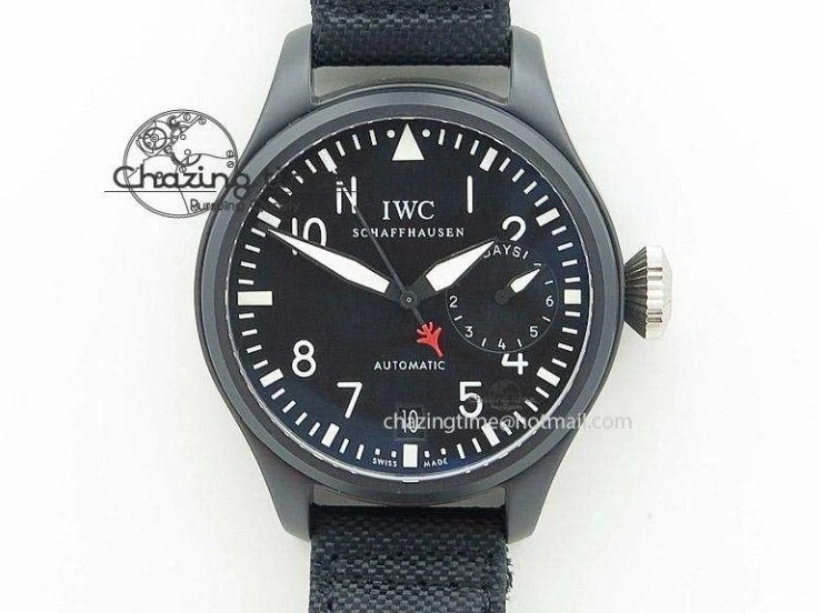 MIROTIME 0128 Pilot Chrono IW388003 Real Ceramic V6F Best Edition Green Markers On Black Nylon Strap A Effortless 7283